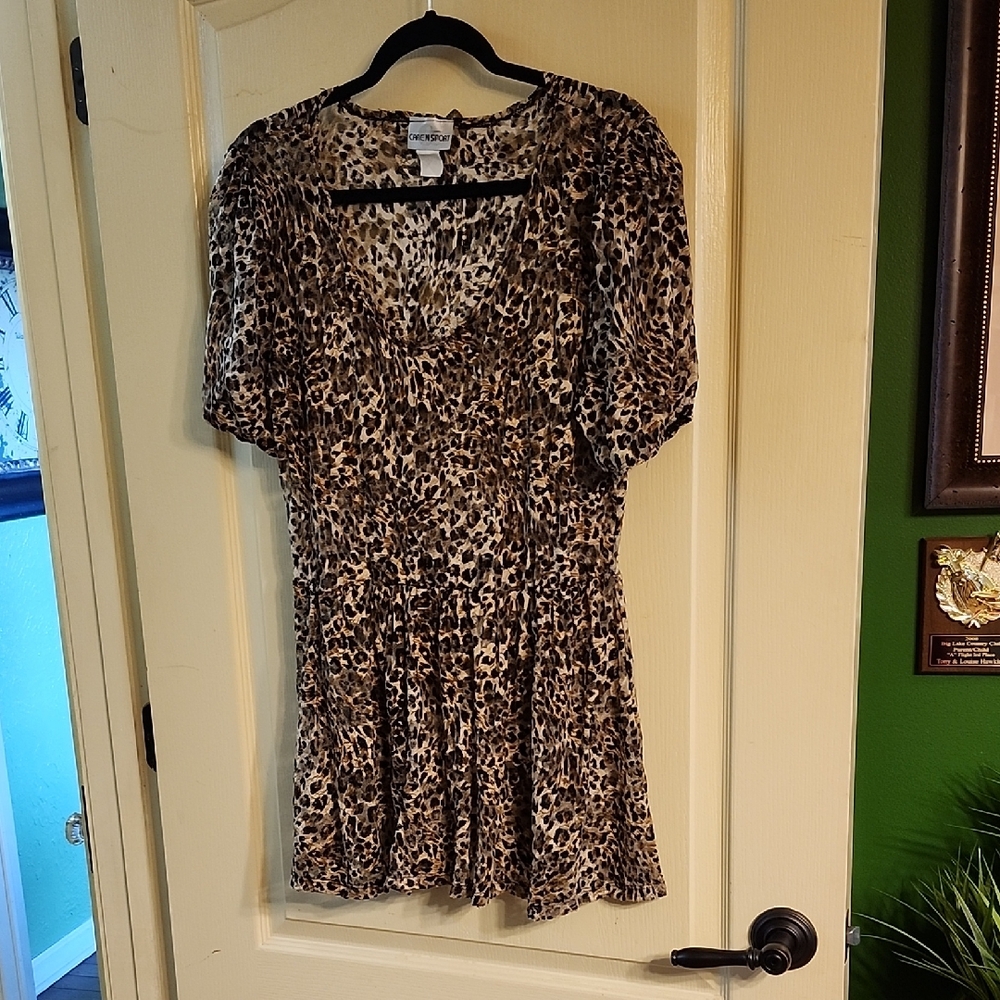 CAREN SPORT LEOPARD PRINT MINI DRESS